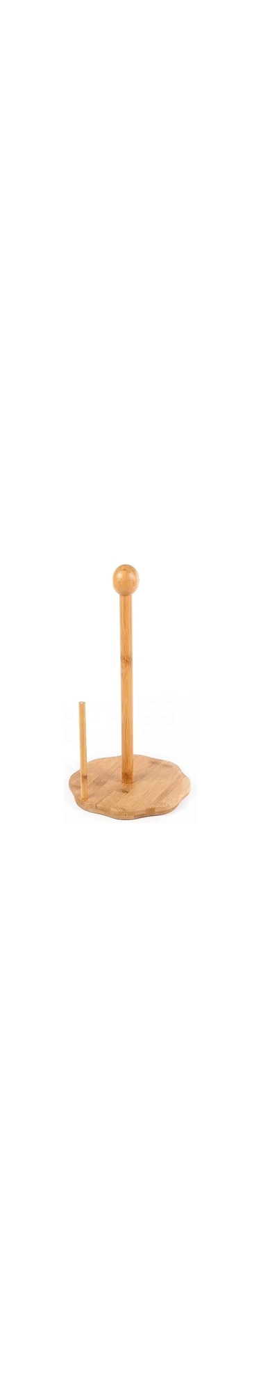VIO Bamboo Paper Towel Holder Tissue Paper Holder Toilet Paper Roll Stand Counter Top Bamboo Stand Up Paper Holder for Rolls Used in Kitchen Living Room Bathroom Toilet (WAVE)