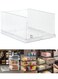 Organizer Transparent Stackable Plastic Storage Basket Foldable Closet Organizer Storage Bins Drawer Shelf Storage Container For Wardrobe Cupboard Office Kitchen Bathroom (Large)