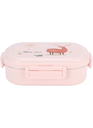 KASTWAVE Lunch Box, 2 Compartments Thermal Insulated Hot Food Lunch Containers with Spoon, Portable 304 Stainless Steel Adult Kids, Cold and Hot Food Storage, for Office School Picnic 720ml