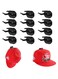 12pc Adhesive Hat Hooks for Wall, Hat Rack for Baseball Caps, Minimalist Hat Display Hooks, Strong Hat Organizer Hangers (Black)