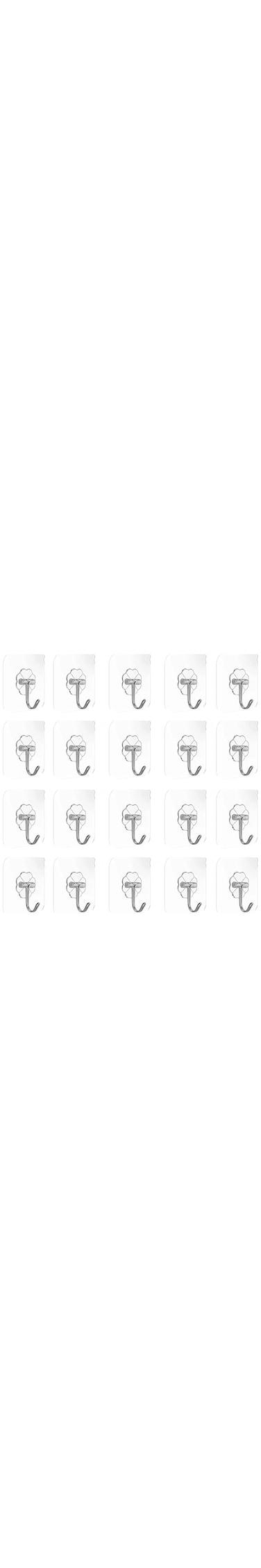 Adhesive Wall Hooks - 20 Packs Self Adhesive Heavy Duty Wall Hooks For Hanging   Kitchen Towel Holder No Drill   Waterproof Reusable Stick on Wall Hooks for Organization   Best Kitchen and Bathroom Ac