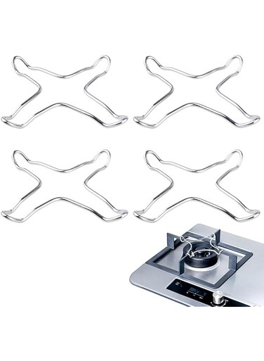 TERRIFI Gas Ring Trivet Reducer Stove Top Hob Cooker Heat Simmer Coffee Pots Cafetiere Espresso Makers Pans Stainless Steel Kitchen Utensil 4 Pieces
