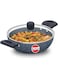 Hawkins Ceramic Nonstick 1.75 Litre Deep Kadhai, Induction Deep Fry Pan with Glass Lid, Granite Kadai (ICK175G)
