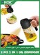 2 Pcs Oil Dispenser and Sprayer for Kitchen, in 1 470ml Glass Bottle with Nozzle, Olive Cooking, Baking, Vinegar, Air Fryer, Frying