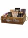 Coffee Station Organizer with Small Removable Dividers, Wooden Coffee Bar Accessories Storage For Countertop, Farmhouse Coffee Pod Holder Basket With Handle For Coffee Lover