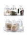 U-HOOME Lazy Susan, U-HOOME Turnable Cabinet Organizer Clear Plastic Spinning Kitchen Spices Storage Organizer for Cabinet, Pantry, Fridge, Countertops (2 Tier-1pcs)