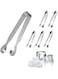 ELECDON Mini Serving Tongs, Metal Cooking Tongs Small Serving Utensils Catering, Kitchen Tongs, Food-Grade Premium 304 Stainless Steel Tongs For Kids Tongs With Sawtooth Tea Party, Coffee Serving