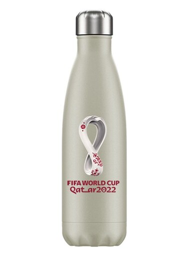 Cup 2022 Printed Stainless Steel Vacuum Double Wall Bottle 500ml - Cream