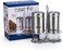 Art 2-Piece Salt and Pepper Shaker Set &acirc;&euro;&ldquo; 150ml Transparent Soda Lime Glass Spice Jars with Rust-Resistant Stainless Steel Lids, Silver