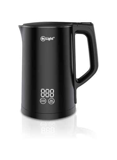 Mr. Light Mr Cordless Electric Kettle, 100% Stainless Steel, Interior Double Wall,1500W Cool Touch Water Boiler, BPA-Free with Auto Shut-Off &amp; Boil-Dry Protection,360&deg; Rotation (1.5L),MR.2959