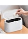 MONGTINGLU Mini Trash Can with Lid Removable Small Garbage Can, Tiny Plastic Trash Bin, Pop Up Countertop Wastebasket, Counter Garbage Lint Bin for Bathroom,Office,Kitchen,Desk(White)