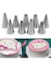 Suuker Open Star Piping Tips Set,9 Pieces French Star Tube Set Frosting Nozzle Kit,Stainless Steel Star Pastry Tips for Cupcakes Cakes Cookies Decorating (Small Size)