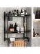 Arabest Shower Caddy Bathroom Shelf Organizer with Towel Bar,رفوف للحمام,Bathroom Accessories Wall Shelf with Brush Holder,2 Tier Bath Towel Rack,Storage Organizer Shelf for Bathroom Kitchen Toilet