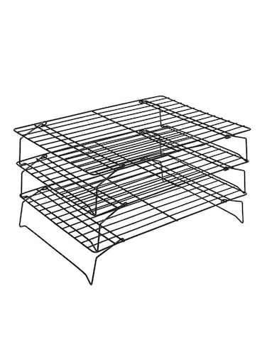 Layered Stackable Cooling Rack Black 13x9inch