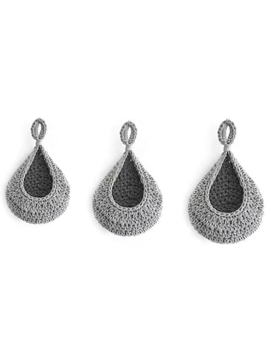 (3 pieces) Hanging Fruit and Vegetables Onion Potato Basket (grey)