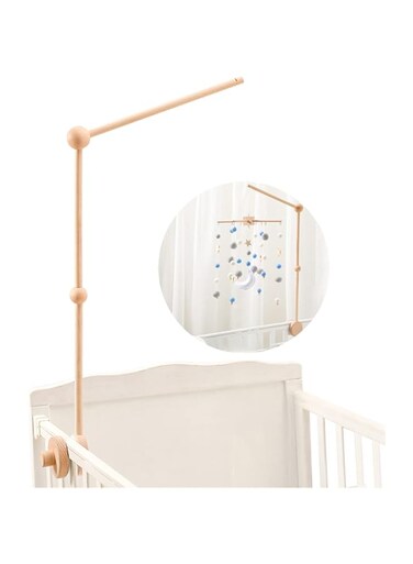 let's make (PMZ105101-1P HJ) - Wooden Baby Mobile Crib Holder,Wooden Mount for Mobile Hanging, Baby Crib Attachment for Nursery Decor