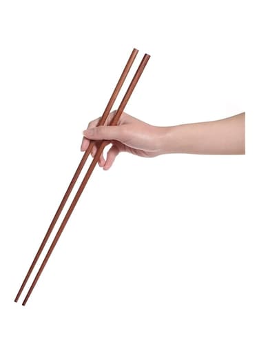 DELFINO Cooking Chopsticks, Wooden Noodles Kitchen Chopsticks for Hot Pot, Frying, Cooking, Noodle, Extra Long Traditional Chinese Wooden Chopsticks Brown