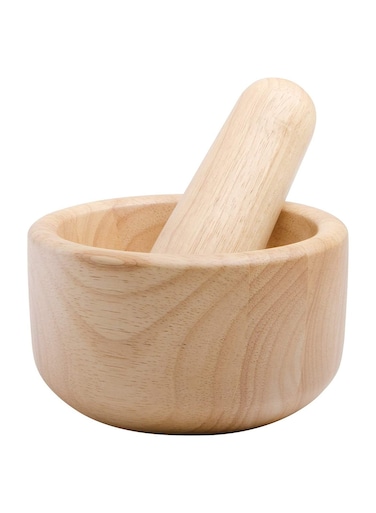 Wooden Mortar and Pestle Beige