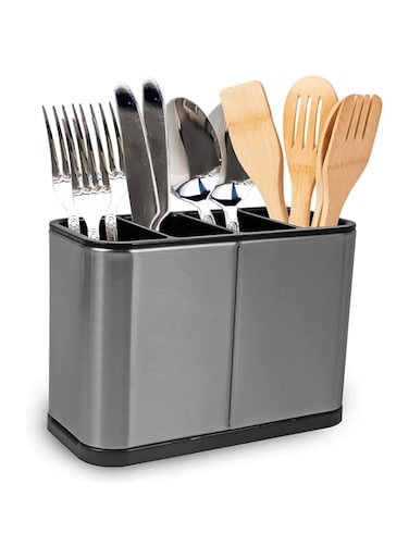 Top 3 Kitchen Cutlery Holder Utensil Storage Organiser Stainless Steel Kitchen Utensil Holder Anti Slip Water Draining Design Easy to Clean