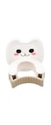 Cat Shape Plastic Single Broom Holder, White