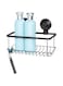 iDesign Everett Metal Push Lock Suction Shower Caddy, Extra Space for Shampoo, Conditioner, and Soap with Hooks for Razors, Towels, Loofahs, and More, 9.1" x 4.53" x 3.63", Matte Black