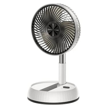Portable Folding Fan USB Rechargeable 10W, Height Adjustable, Rotating Base, Low Noise Design
