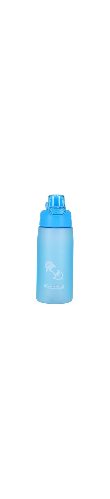 Royalford Rf7580Bl 550Ml Water Bottle - REUsable Water Bottle Wide Mouth With Hanging Clip   Button Lock Lid With Transparent Body   Perfect While Travelling, Camping, Trekking &amp; More