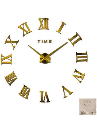 STAYOUNG Acrylic 3D Wall Clock - DIY Wall Clock, Free DIY Large Size, Suitable for Bedroom, Living Room, Study, Dining Room, Hotel (Gold)