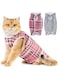 Avont 2 Pck Cat Recovery Suit - Kitten Onesie for Cats After Surgery, Cone of Shame Alternative Surgical Spay Suit for Female Cat, Post-Surgery or Skin Diseases Protection -Black/Pink Plaid (L)