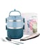 SANQIAHOME 2 layers Stackable Stainless Steel Lunch Box,Sealed,blue