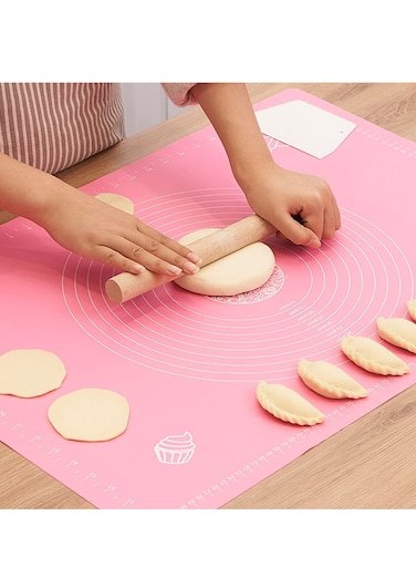 Silicone Baking Mat Sheet for Pastry Rolling with Measurements Non-Stick Fondant Dough Mat Liner Heat Resistance Table Placemat Pad Pastry Board Reusable BPA Free (50 x 40 cm)