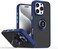 Iphone 16 Pro Case Cover Metal Ring Holder Grip Kickstand Car Magnetic Mount Shockproof Matte Hard Back Bumper Case for Iphone 16 Pro Blue