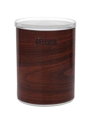 Delcasa DC2116 Round Canister with Wooden Design, 1060 ml Capacity