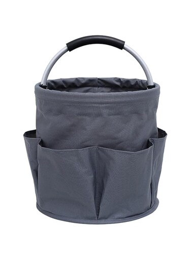 Tazweeq Versatile Collapsible Basket with Handles, Foldable Tool Storage Basket Outdoor Beach Storage Bag, Reusable Gift, Home Storage, Bathroom Organizer, Tote（Grey）