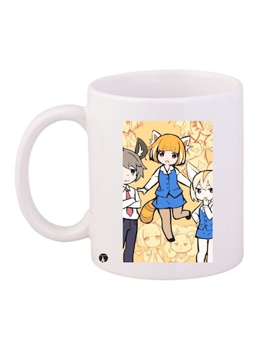 Anime Printed Ceramic Coffee Mug White/Yellow/Blue