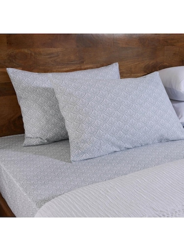 Home Fane 200 TC 3-Piece Queen Fitted Sheet Set 160x200+33cm - Sage