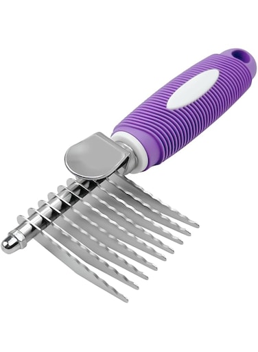 Incisae Dematting Fur Rake Comb for Dogs &amp; Cats, Grooming Brush with Safety Blades, Efficient Hair Removal Tool for Trimming and Eliminating Dead, Matted or Tangled Fur - Pet-Specific Shedding Comb