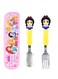 Kids Spoon and Fork Travel Cutlery Set Utensils Metal with 3D Cartoon Character (SNOW WHITE)