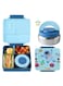 Snack Attack Bento Lunch Box for Kids school with 9.7oz Soup thermos, Leak-proof Lunch Containers with 5 Compartment, thermos Food Jar, Food Containers for School Blue