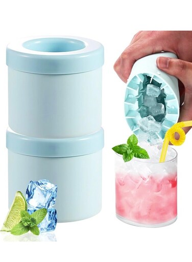 Cylinder Silicone Ice Cube Molds,Small Trays Easy-Release Cup for Freezer, Press-Type Lattice