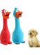 BIGTHREE Squeaking Dog Toy, 2 Rubber Toys for Dogs, Screaming Toy, Animal Sound Latex Toy, Suitable for Interaction with Dogs, Family or Outdoor, Novel and Durable, Red Chicken and Blue Duck.