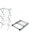 LansMoor Expandable and Foldable Clothes Drying Stand, Laundry Washing Durable Metal Drying Rack, Air Dryer Ideal for Indoor Outdoor Balconies, Gray