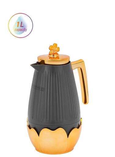 1.0 L (33.5 oz) Vacuum Flask- RF12128  With Pink Glass Inner and PP Outer Body  Keeps Your Drinks Hot or Cold, Asbestos-Free and Hygienic Multicolor 1.0 L (33.5Liters