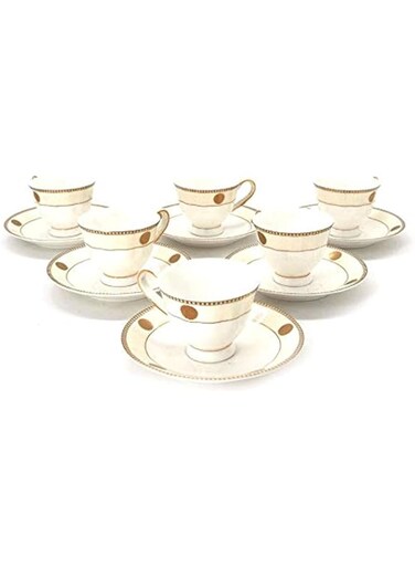 KITCHEN SOUQ Tea Cup And Saucer 12 Pieces Set