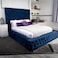 Cozy Cuddle Tufted Upholstered Queen Size Bed (150 X 190 CM) Blue Color