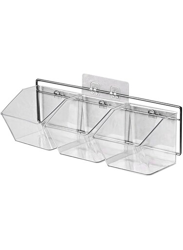 Wall Mounted Storage Container, 3 Layer Wall Hanging Kitchen Storage Box, Multifunctional Convenient Hanging Metal Wire Basket, Storage Basket for Onions, Ginger, Garlic