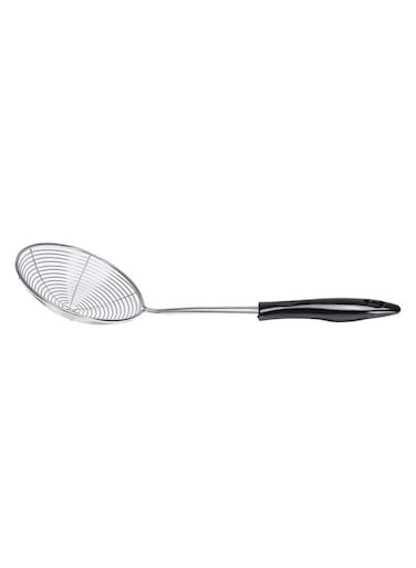 Stainless Steel Skimmer Silver With Black Handle 17.5cm