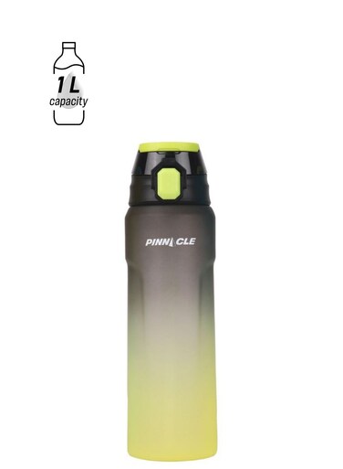 Pinnacle Wave Hydration Bottle 1000 Ml   Leak-Proof Water Bottle with Protein Shaker - Ideal for Gym, School, and Outdoor Sports - Black