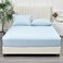 100% Rayon Derived from Bamboo Cooling Fitted Sheet in Queen Size (150cm x 200cm), 40cm Deep Pocket, 2.5cm Wider Strong Elastic, Silky Smooth, Sky Blue