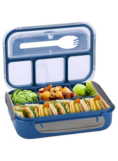 YumLock Lunch Box 1300ml - Leak-Proof, Multi-Compartment, BPA-Free Food Container for Kids &amp; Adults - Perfect for School &amp; Work Lunches, Blue